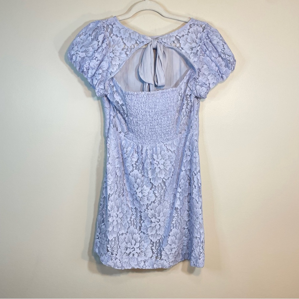 NWT Free People Hailee Lace A-line Mini Blue Floral Dress Size Small Retail $168 - Picture 4 of 12